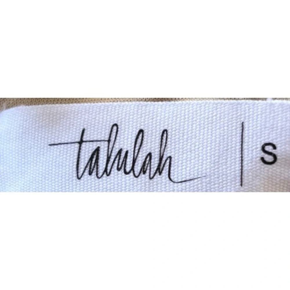 Talulah Brown Gingham‎ Tiered Mini Dress Smocked Sleeve Womens S